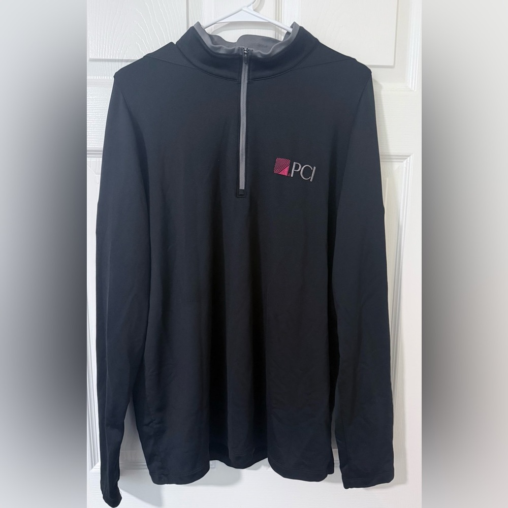 Nike Golf Jacket Mens Long Sleeve 1/4 Zip Black Dri Fit Athletic Wear